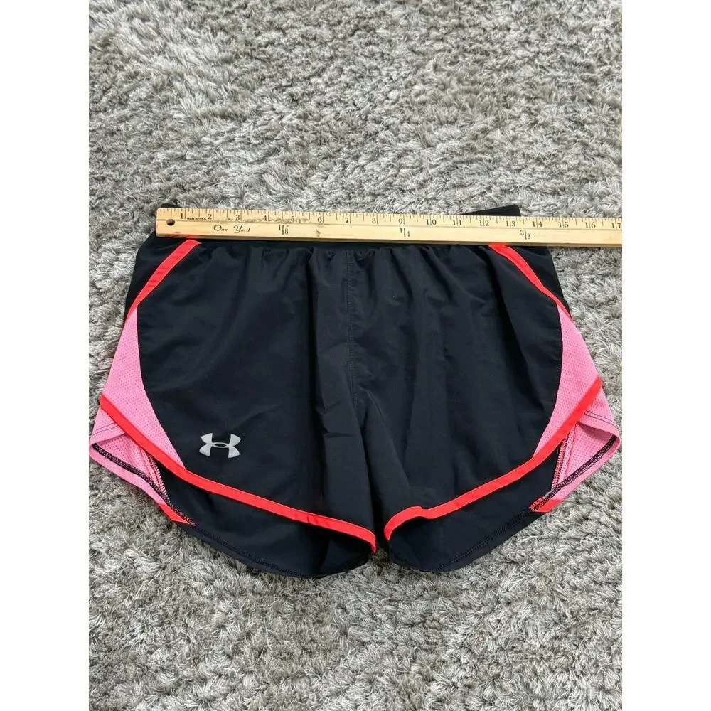 Under Armour Women's Running Shorts Black Pink Athletic Gym Workout Loose XS